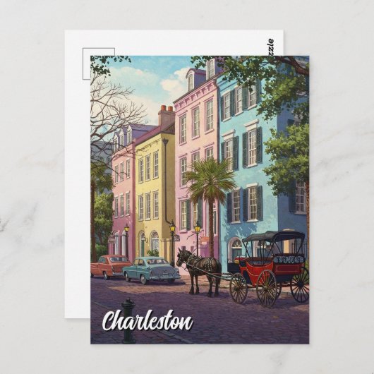 Charleston South Carolina Reizen Briefkaart (Voorkant / Achterkant)