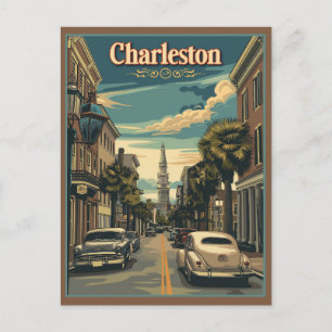 Charleston, South Carolina Retro Briefkaart