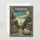Charleston, South Carolina Retro Briefkaart (Voorkant / Achterkant)