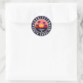 Charleston South Carolina - Retro Sunset Souvenirs Ronde Sticker (Tas)