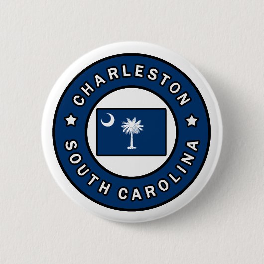 Charleston South Carolina Ronde Button 5,7 Cm (Voorkant)