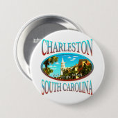 Charleston South Carolina Ronde Button 7,6 Cm (Voorkant /achterkant)