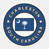 Charleston South Carolina Ronde Sticker (Voorkant)