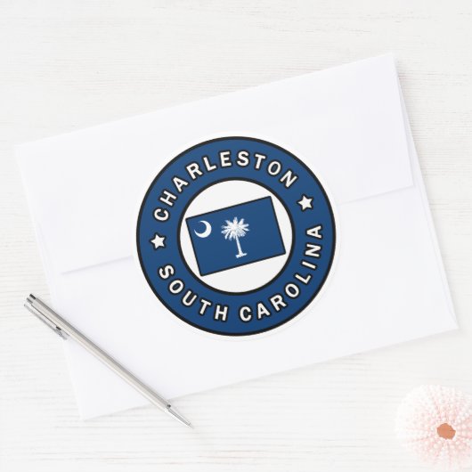 Charleston South Carolina Ronde Sticker (Envelop)
