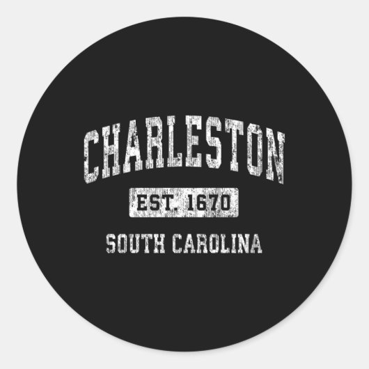 Charleston South Carolina SC heeft sport opgericht Ronde Sticker (Voorkant)