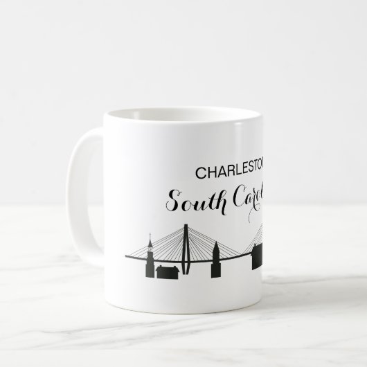Charleston South Carolina Skyline Coffee Mok (Voorkant links)