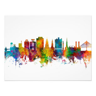 Charleston South Carolina Skyline Foto Afdruk