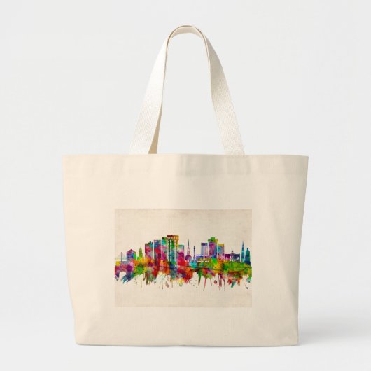 Charleston South Carolina Skyline Grote Tote Bag (Voorkant)