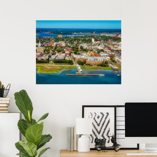 Charleston, South Carolina Skyline Poster (Thuiskantoor)