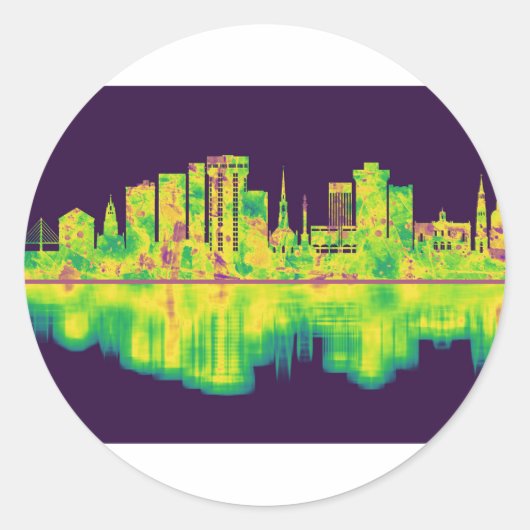 Charleston South Carolina Skyline Ronde Sticker (Voorkant)