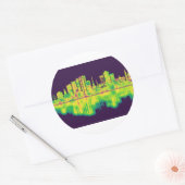Charleston South Carolina Skyline Ronde Sticker (Envelop)