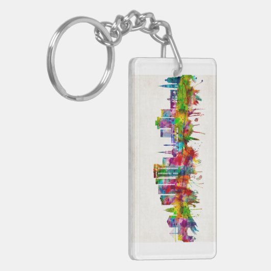 Charleston South Carolina Skyline Sleutelhanger (Voorkant Links)