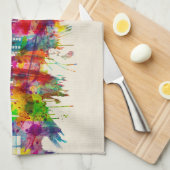 Charleston South Carolina Skyline Theedoek (Quarter Fold)