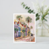 Charleston, South Carolina straat schilderen Briefkaart (Staand voorkant)