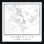 Charleston South Carolina Street Map Poster<br><div class="desc">Charleston South Carolina Street Map</div>