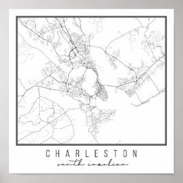 Charleston South Carolina Street Map Poster