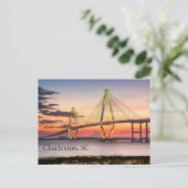 Charleston, South Carolina Sunset Bridge Briefkaart (Staand voorkant)