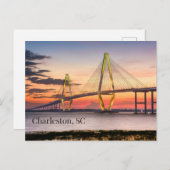 Charleston, South Carolina Sunset Bridge Briefkaart (Voorkant / Achterkant)