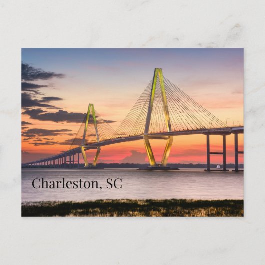 Charleston, South Carolina Sunset Bridge Briefkaart (Voorkant)