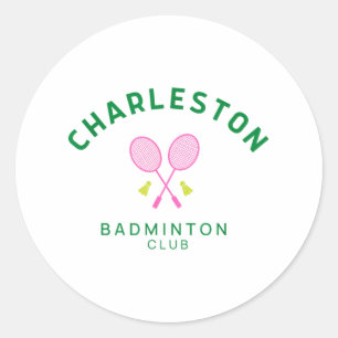 Charleston South Carolina Tennis Badminton Club Ronde Sticker
