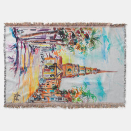 Charleston South Carolina Throw Blanket Deken