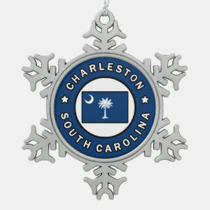 Charleston South Carolina Tin Sneeuwvlok Ornament