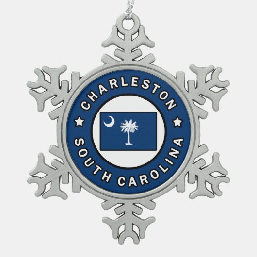 Charleston South Carolina Tin Sneeuwvlok Ornament (Voorkant)