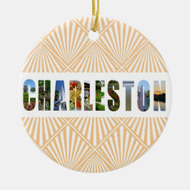 Charleston South Carolina Travel Photos met kerstm Keramisch Ornament