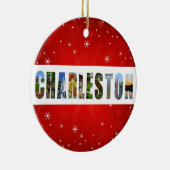 Charleston South Carolina Travel Photos met kerstm Keramisch Ornament (Rechts)