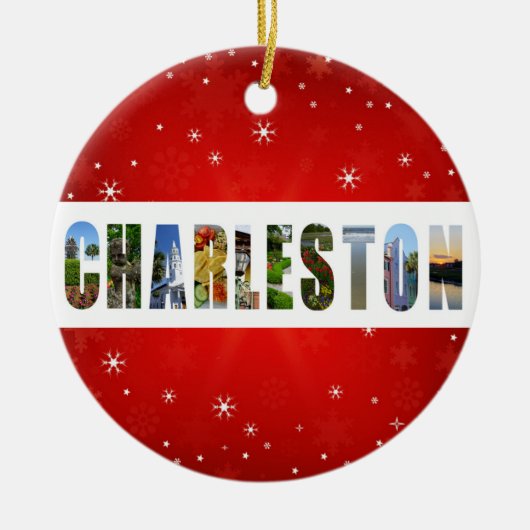 Charleston South Carolina Travel Photos met kerstm Keramisch Ornament (Voorkant)