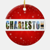 Charleston South Carolina Travel Photos met kerstm Keramisch Ornament (Achterkant)