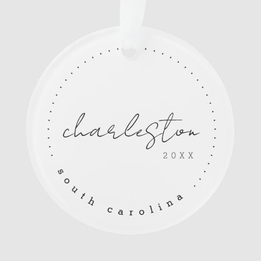Charleston South Carolina Travel USA Simple Ornament (voorkant)