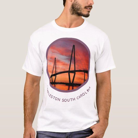 Charleston South Carolina Tshirt Ravenel Bridge Pr (Voorkant)