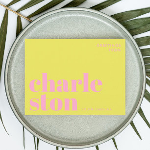 Charleston South Carolina typografie Ansichtkaart Briefkaart