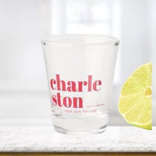 Charleston South Carolina typografie briefkaart Shot Glas