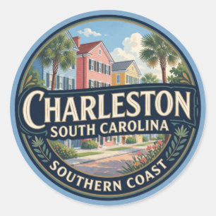 Charleston South Carolina USA Historische Kust Rei Ronde Sticker
