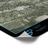 Charleston, South Carolina van de ruimtesatelliet  Poster (Hoek)