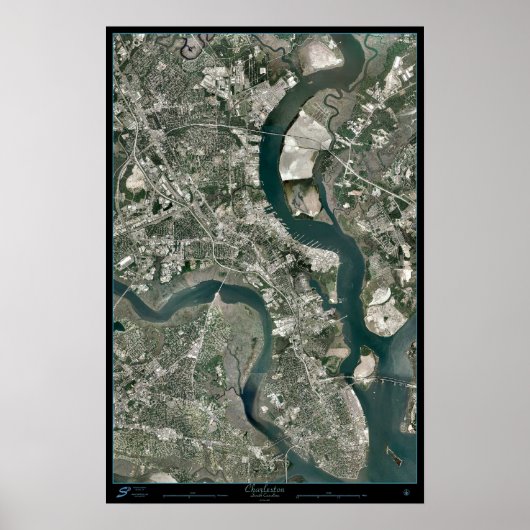 Charleston, South Carolina van de ruimtesatelliet Poster (Voorkant)