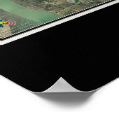 Charleston South Carolina van de Ruimtesatellietka Poster (Hoek)