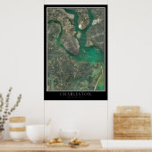 Charleston South Carolina van de Ruimtesatellietka Poster (Keuken)