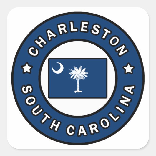 Charleston South Carolina Vierkante Sticker (Voorkant)