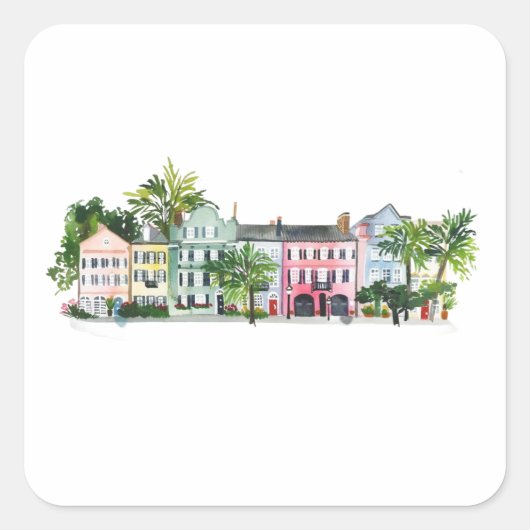 Charleston South Carolina Vierkante Sticker (Voorkant)