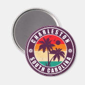 Charleston South Carolina - Vintage 60s Souvenirs Magneet (Voorkant / Achterkant)