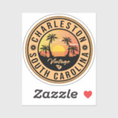 Charleston South Carolina - Vintage 60s Souvenirs Sticker (Vel)