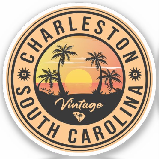 Charleston South Carolina - Vintage 60s Souvenirs Sticker (Voorkant)