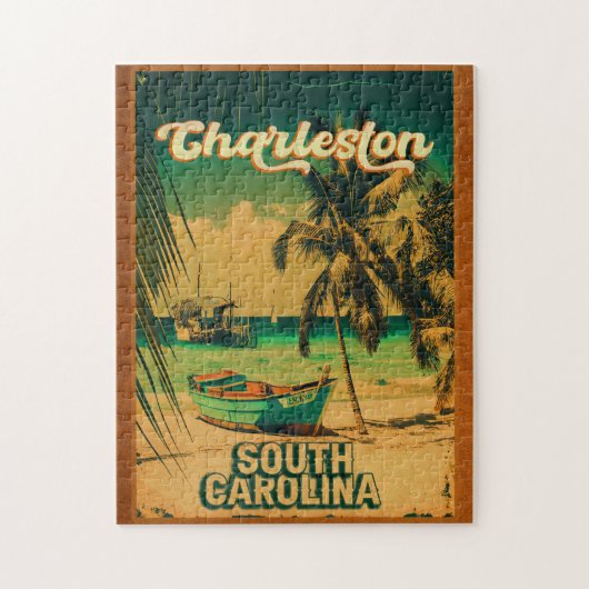 Charleston South Carolina Vintage Retro Souvenir Legpuzzel (Verticaal)