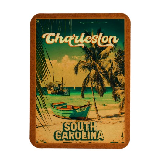 Charleston South Carolina Vintage Retro Souvenir Magneet (Verticaal)