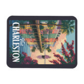 Charleston South Carolina Waterfront Illustratie Magneet (Horizontaal)