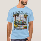 Charleston South Carolina Waterverf T-shirt (Voorkant)