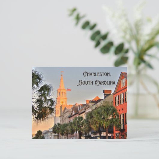Charleston, South Carolina Zonsondergang boven Ker Briefkaart (Staand voorkant)